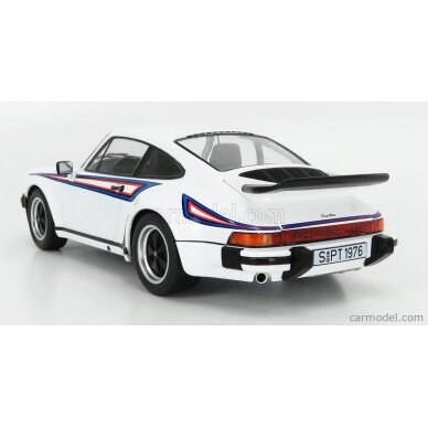 PRE-ORD3R KK Scale Modeliukas 1976 Porsche 911 (930) 3.0 Turbo with Martini Livery, white