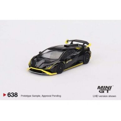 Mini GT Modeliukas Lamborghini Huracan STO, nero noctis (yra Sandėlyje)