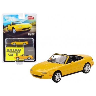 Mini GT Modeliukas Mazda MX-5 Miata (NA), sunburst yellow (yra Sandėlyje)