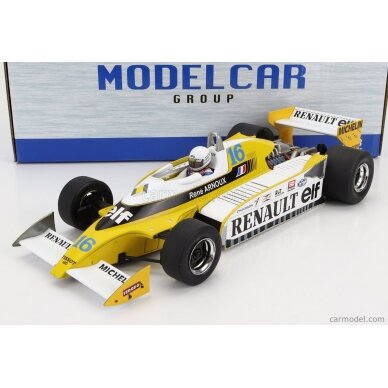 PRE-ORD3R MCG 1/18 1979 Renault RS10, #16 R. Arnoux, Equipe Renault Elf, Formula 1 GP Gre