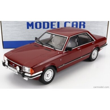 PRE-ORD3R MCG Modeliukas 1/18 1982 Ford Granada MK II 2.8 Ghia, dark red metallic