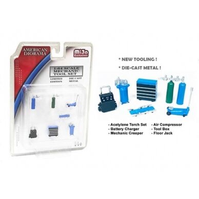 PRE-ORD3R American Diorama Priedų rinkinys Mechanic Tool Set, blue (Car Not Included !!)