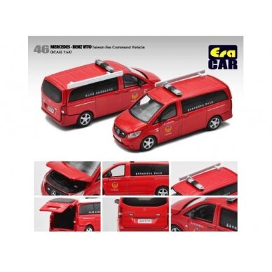 PRE-ORD3R Era Car Modeliukas Mercedes Benz Vito Taiwan Fire Command Vehicle, red