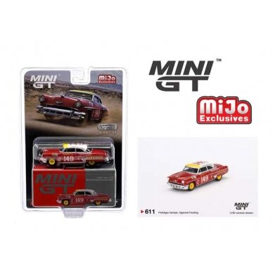 PRE-ORD3R Mini GT Modeliukas 1/64 1954 Lincoln Capri #149 Carrera Panamericana Class Winner, red/white/yellow