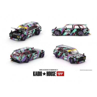 PRE-ORDER Mini GT Modeliukas 1/64 1969 Datsun 510 Wagon HKS V1 Kaido House, various