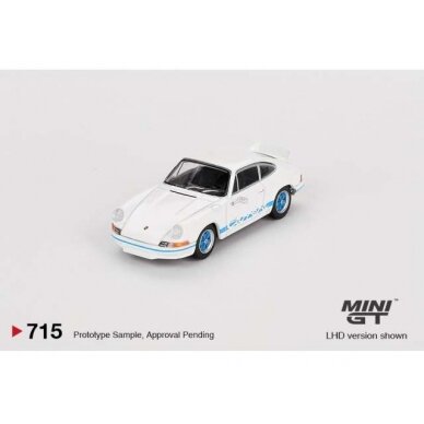 PRE-ORD3R Mini GT 1/64 1974 Porsche 911 (901) Carrera RS 2.7 grand prix white with blue livery