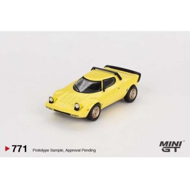 PRE-ORD3R Mini GT Modeliukas 1/64 1975 Lancia Stratos HF Stradale Giallo Fly, yellow