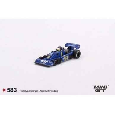 Mini GT Modeliukas 1/64 1976 Tyrell P34 6-wheeler #3 Jody Scheckter Winner Swedish GP, blue/yellow