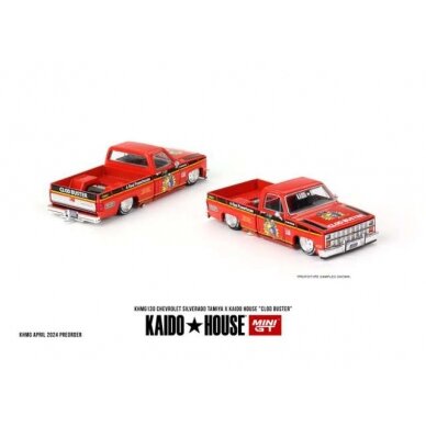 Mini GT Modeliukas 1/64 1980 Chevrolet Silverado Tamiya X Kaido House *Clod Buster*, red