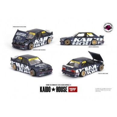 PRE-ORD3R Mini GT Modeliukas 1/64 1989 BMW M3 (E30) Kaido Works, blue