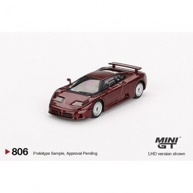 PRE-ORD3R Mini GT 1/64 1995 Bugatti EB110 GT, dark red metallic