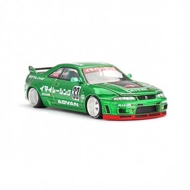 PRE-ORD3R Mini GT Modeliukas 1/64 1995 Nissan Skyline GT-R (R33) Imai Racing V1, green