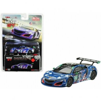 PRE-ORD3R Mini GT Modeliukas 1/64 2017 Acura NSX GT3 #86 Uncle Sam, blue/white