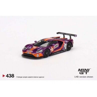 PRE-ORD3R Mini GT 1/64 2019 Ford GT #85 LM GTE Am Keating Motorsports 24h of Le Mans, purple/orange