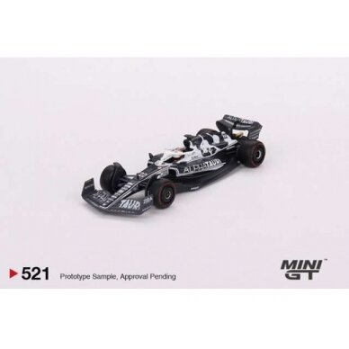 PRE-ORD3R Mini GT Modeliukas 1/64 2022 AlphaTauri AT03 #22 Yuki Tsunoda Abu Dhabi Grand Prix, white/blue