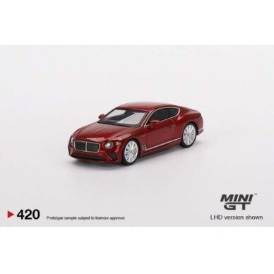 PRE-ORD3R Mini GT Modeliukas 1/64 2022 Bentley Continental GT Speed, candy red