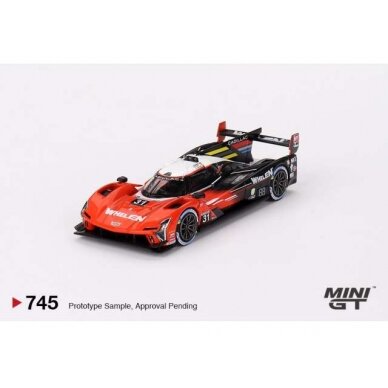 PRE-ORD3R Mini GT Modeliukas 1/64 2023 Cadillac V-Series R Cadillac Racing #31 Whelen Engineering Sebring 12hrs Winner, red