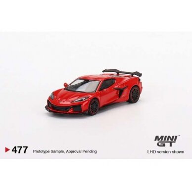 PRE-ORD3R Mini GT 1/64 2023 Chevrolet Corvette Z06, torch red