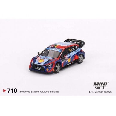 Mini GT 1/64 2023 Hyundai i20 N #11 Rally Monte Carlo, blue/light blue/red