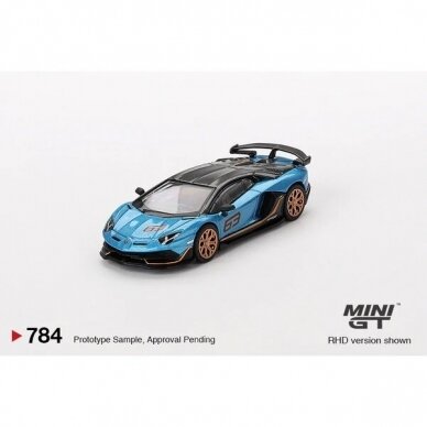 PRE-ORD3R Mini GT Modeliukas 1/64 2023 Lamborghini Aventador SVJ 63, blue aegir