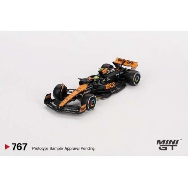 PRE-ORD3R Mini GT Modeliukas 1/64 2023 McLaren MCL60 #4 Lando Norris 2nd Place Japanese GP, orange/black