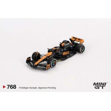 PRE-ORD3R Mini GT Modeliukas 1/64 2023 McLaren MCL60 #81 Oscar Piastri 3rd Place Japanese GP, orange/black