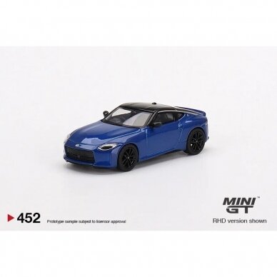 PRE-ORD3R Mini GT Modeliukas 1/64 2023 Nissan Fairlady Z Version ST, seiran blue