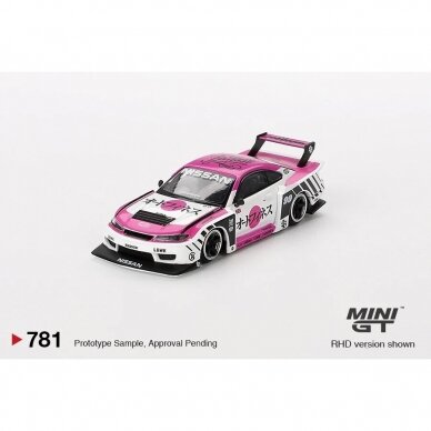 PRE-ORD3R Mini GT 1/64 2023 Nissan Silvia S15 LB-Super Silhouette Auto Finesse Sema, pink/white