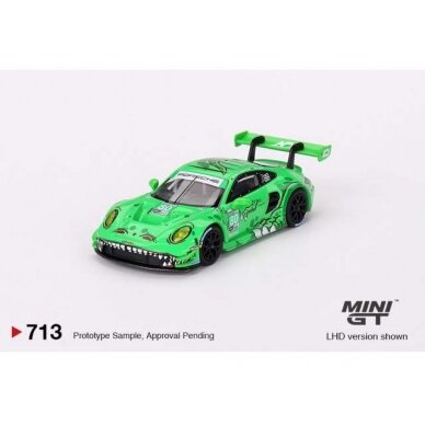 PRE-ORD3R Mini GT 1/64 2023 Porsche 913 (992) GT3 R #80 GTD AO Racing Sebring 12hrs, green