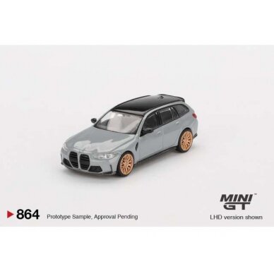 PRE-ORD3R Mini GT Modeliukas 1/64 2024 BMW M3 Touring (G81), Competition Brooklyn Grey