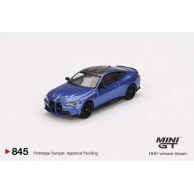 PRE-ORD3R Mini GT Modeliukas 1/64 2024 BMW M4 (G82) Compettion, portimao blue