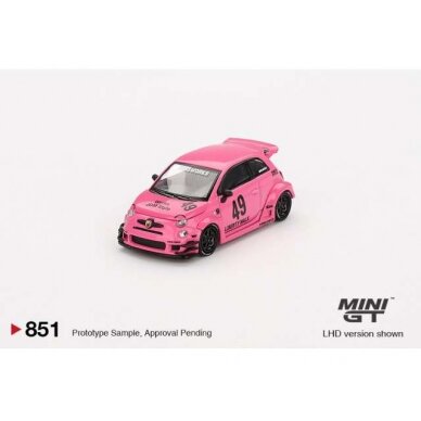 PRE-ORD3R Mini GT 1/64 2024 Fiat 595 Abarth LB-Works Abas Works, pink