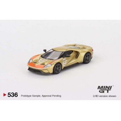 Mini GT Modeliukas 1/64 Ford GT Holman Moody Heritage Edition, gold-yellow