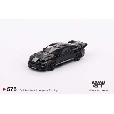 PRE-ORD3R Mini GT Modeliukas 1/64 Ford Shelby GT500 Dragon Snake, black/silver stripes