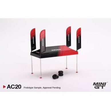 PRE-ORD3R Mini GT Modeliukas 1/64 Paddock Service Tent Set 2023, black/red