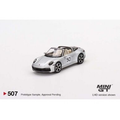 Mini GT 1/64 Porsche 911 Targa 4S heritage design edition GT, silver