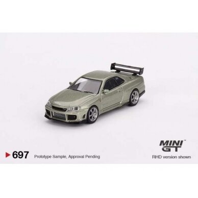 Mini GT Modeliukas 1999 Nissan Skyline GT-R R34 Tommykaira R-Z, grey (yra Sandėlyje)