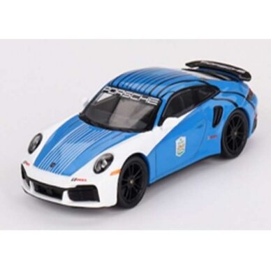 PRE-ORD3R Mini GT 2023 Porsche 911 (992) Turbo S Safety Car Daytona 24hrs, blue/white