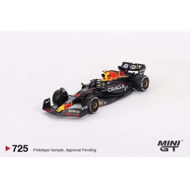 Mini GT Modeliukas 2023 Red Bull Racing F1 RB19 #11 Sergio Perez Saudi Arabian F1 GP winner