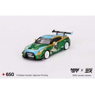 PRE-ORD3R Mini GT LB Silhouette Works Nissan GT 35GT-RR Ver.2 *RORO*, green/blue