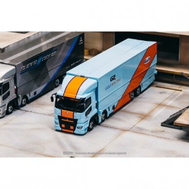 Tarmac Works Modeliukas Mitsubishi Fuso Super Great *GULF Racing*, blue/orange