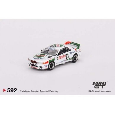 Mini GT 1990 Nissan Skyline GT-R (R32) GR.A #23 Winner Macau Guia Race, white/red