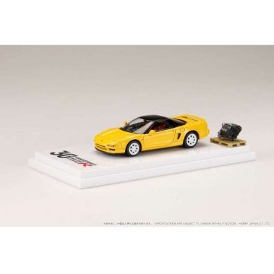 PRE-ORD3R Hobby Japan Modeliukas 1994 Honda NSX (NA1) with Engine Display Model Type R 30th Anniversary, indy yellow pearl