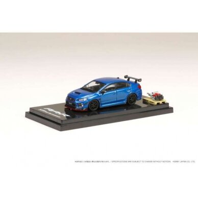 PRE-ORD3R Hobby Japan Modeliukas 2018 Subaru WRX STi RA-R Full option With EJ20 Balanced Boxter Engine Display Model, WR blue pearl