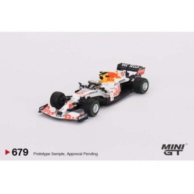 PRE-ORD3R Mini GT Modeliukas 2021 Red Bull RB16B #11 Sergio Perez 3rd place Turkish Grand Prix, white/red/yellow