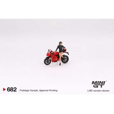 PRE-ORDER Mini GT Modeliukas Ducatie Panigale V4 S with Ducati Girl, red/black