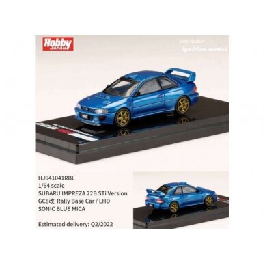 PRE-ORD3R Hobby Japan LHD Subaru Impreza 22B STi Version (GC8) *Rally Base Car*, blue