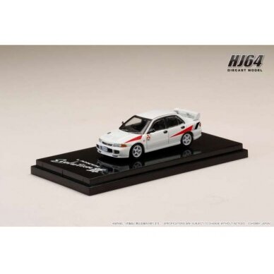 PRE-ORD3R Hobby Japan Modeliukas Mitsubishi Lancer RS Evolution III Rally Stripe, scortia white