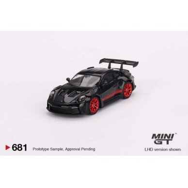 Mini GT Porsche 911 (992) GT3 RS, black with pyro red