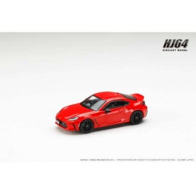 PRE-ORD3R Hobby Japan Toyota GR86 RZ with Genuine Optional Rear Spoiler, spark red